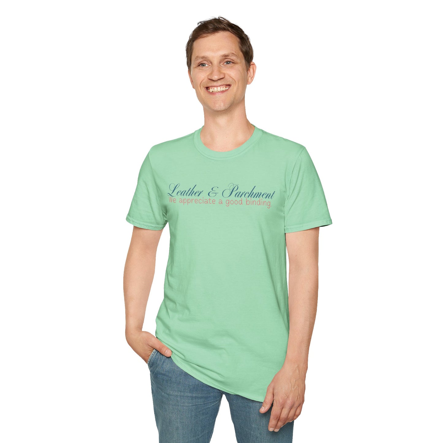 Leather and Parchment Unisex Softstyle T-Shirt