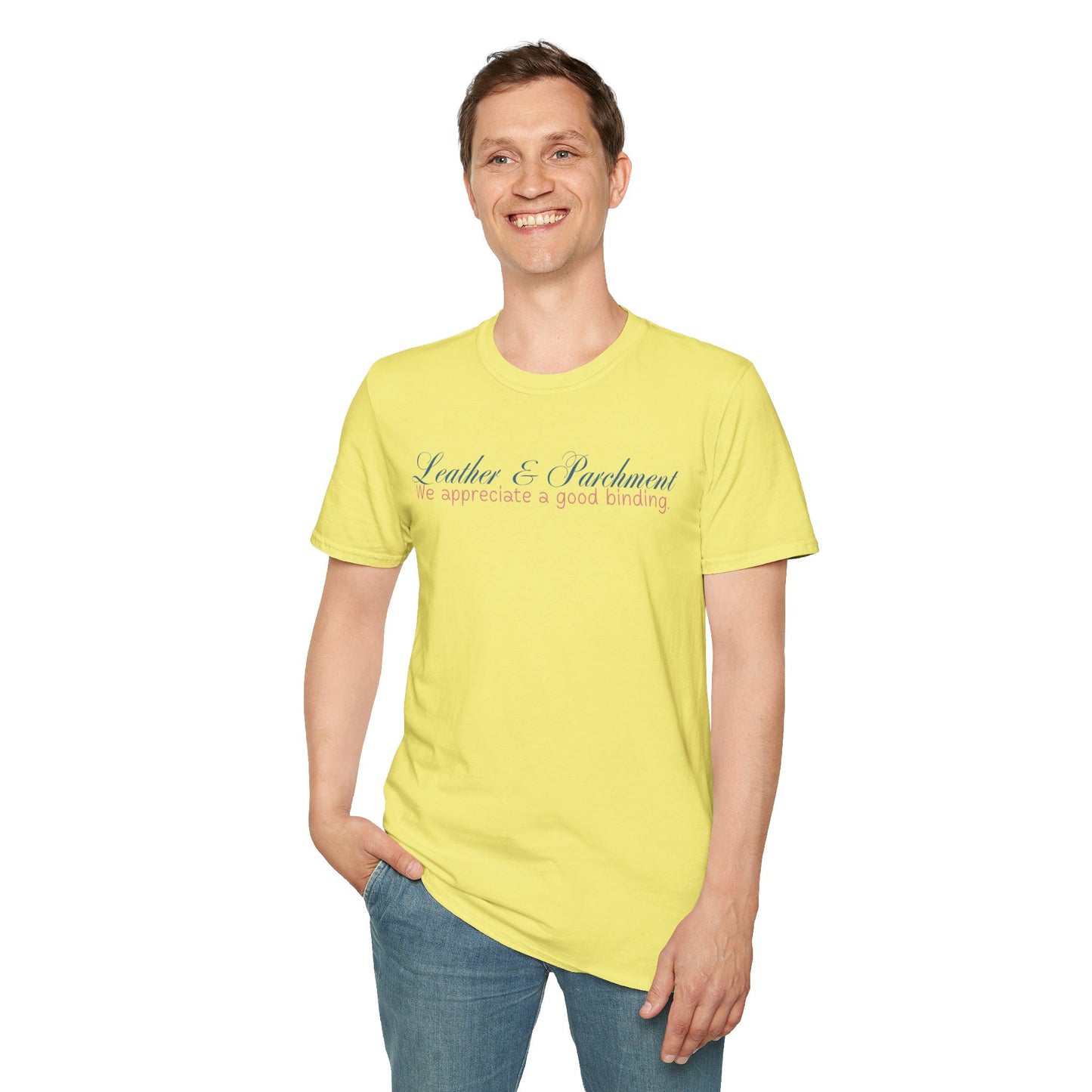 Leather and Parchment Unisex Softstyle T-Shirt
