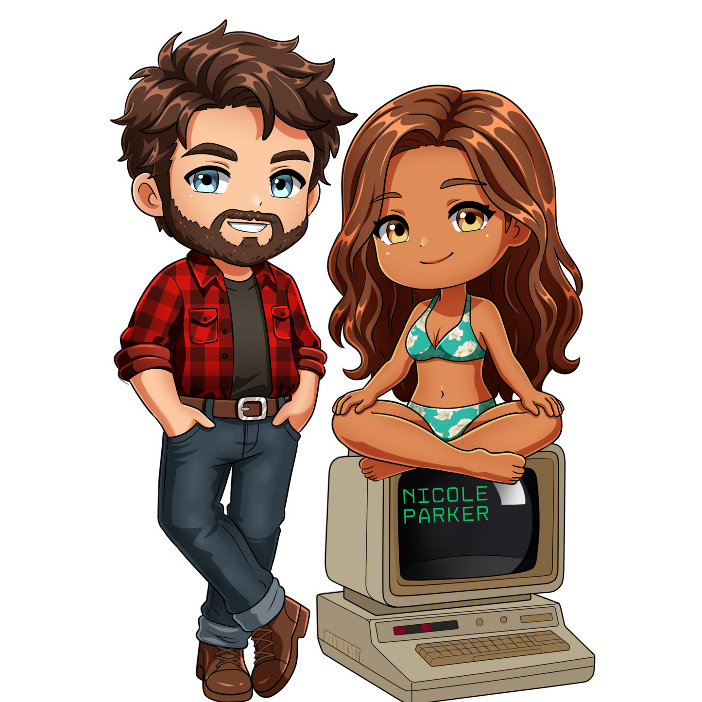 Denni and Teddy Sticker