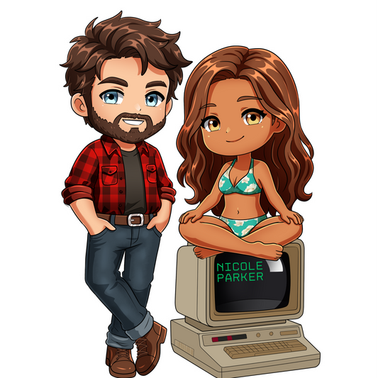 Denni and Teddy Sticker